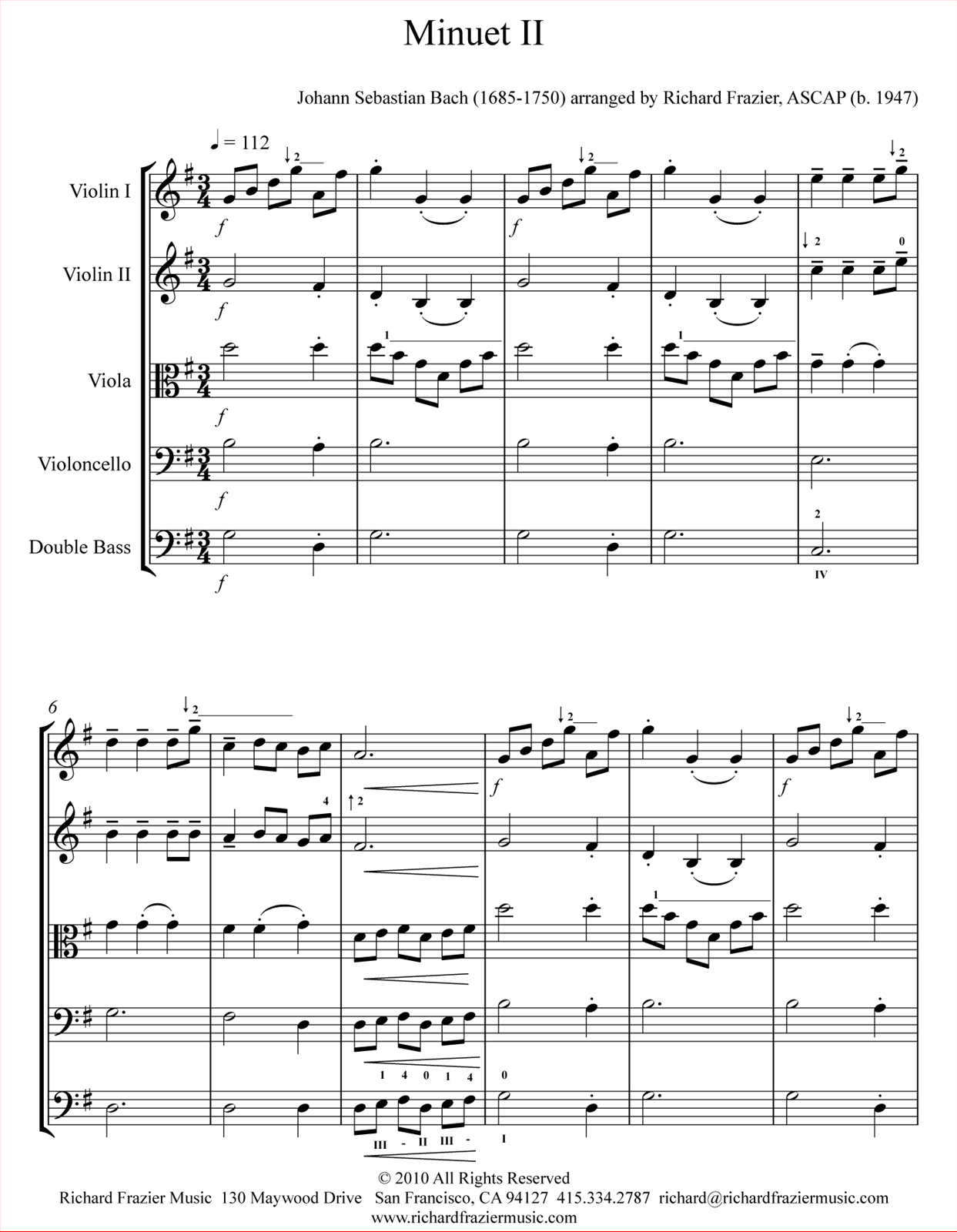 Minuet II (J.S. Bach/Richard Frazier)RFM3006
