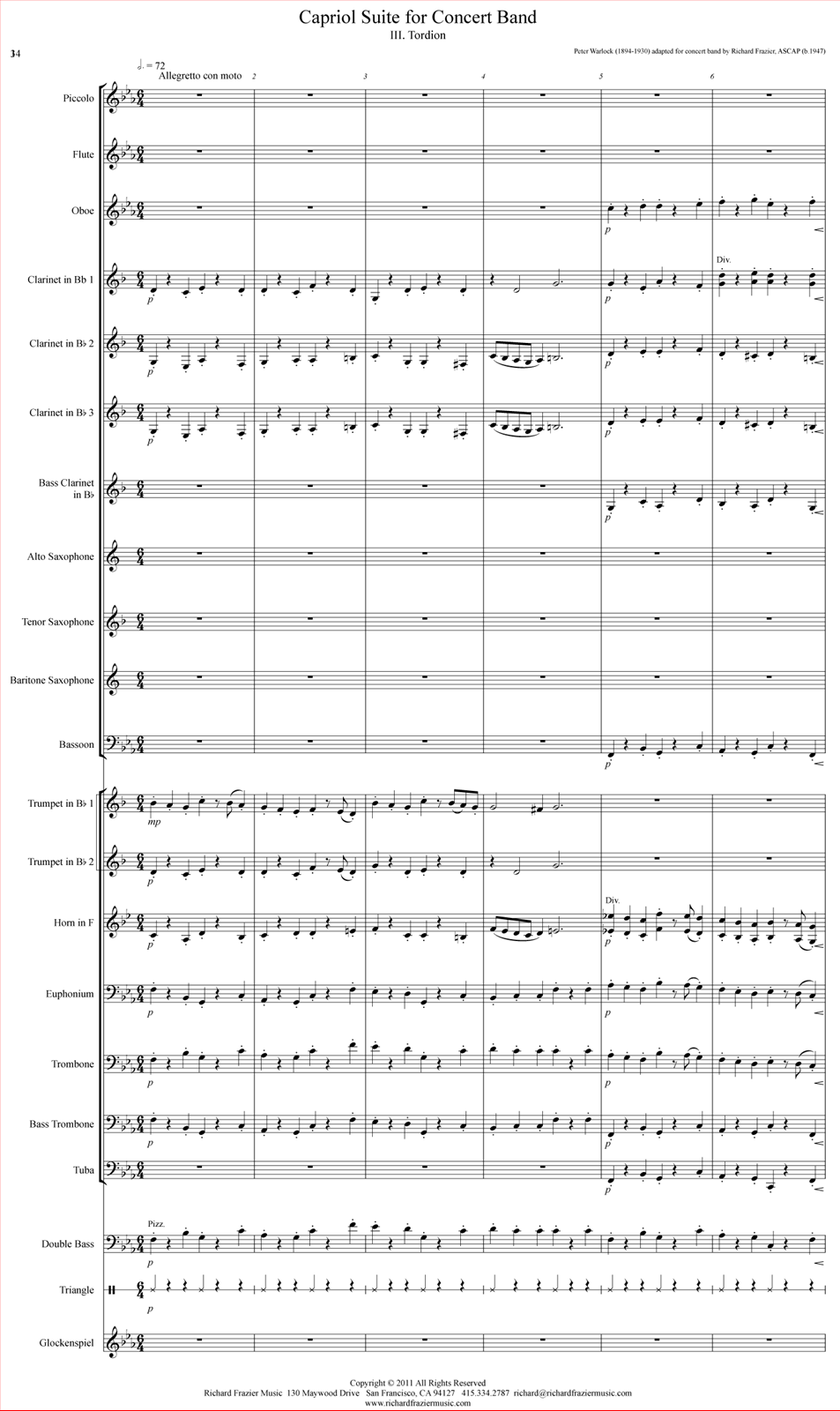 Capriol Suite (Peter Warlock/Frazier) RFM 1004 - Image 3